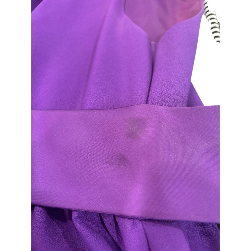 Vtg 70s Purple Ruffle Maxi Dress High Slit Hot Shorts Disco Formal 30" W Event - Picture 8 of 10